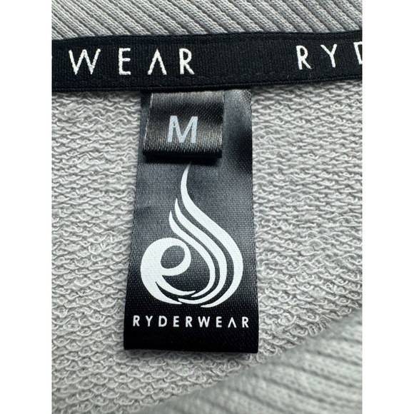 RYDERWEAR Mens Gray Crewneck Sweatshirt Raglan Sleeve Logo Size M - Picture 3 of 15